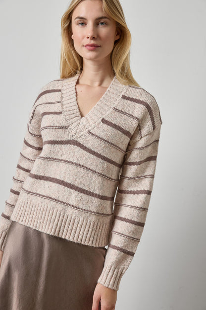 Multi Stripe V-Neck Sweater