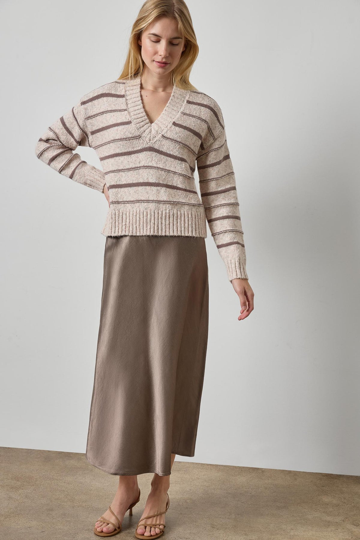 Multi Stripe V-Neck Sweater