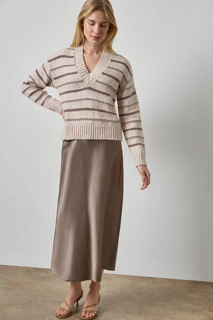 Multi Stripe V-Neck Sweater