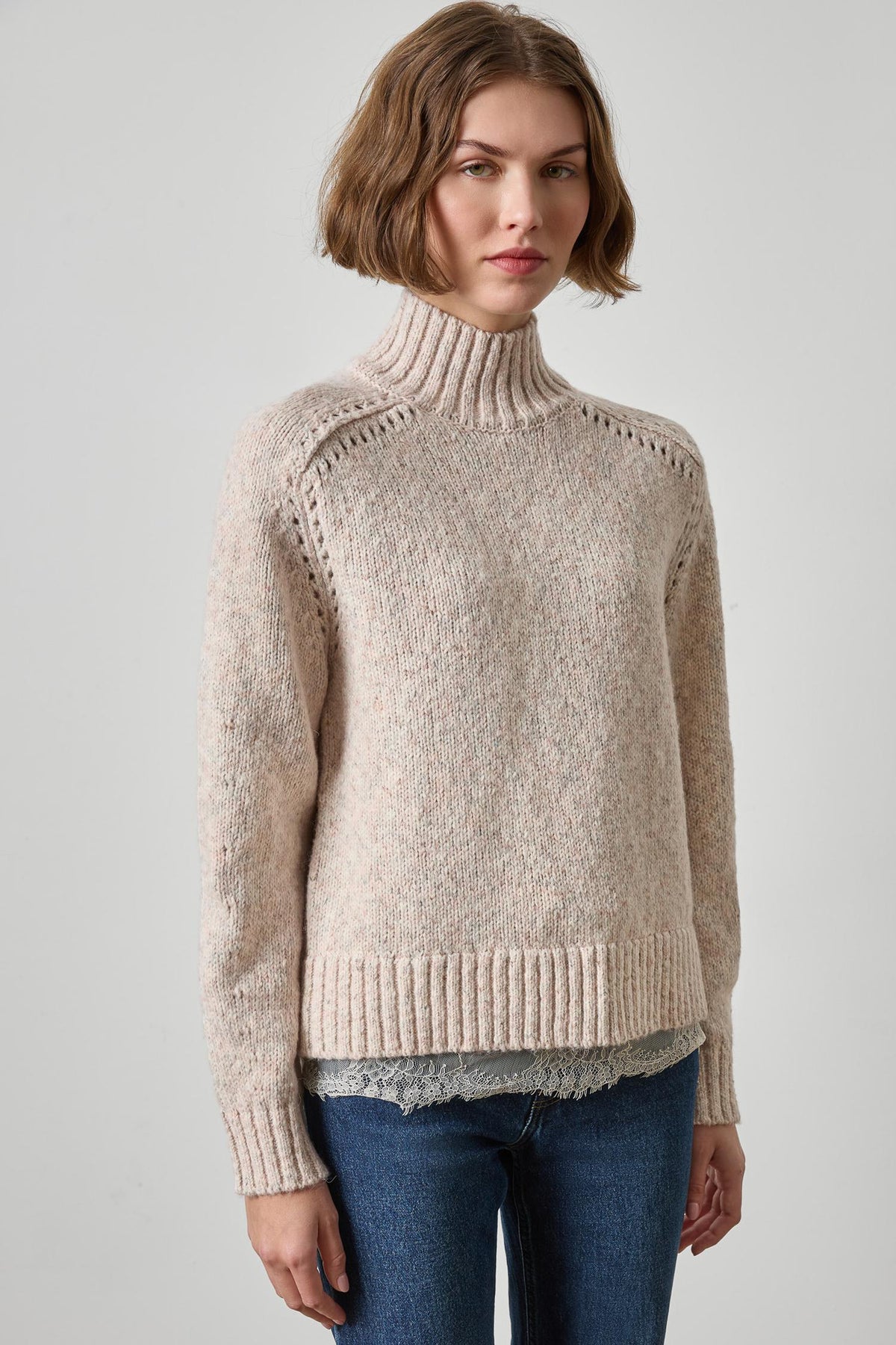Lace Trim Pullover Sweater