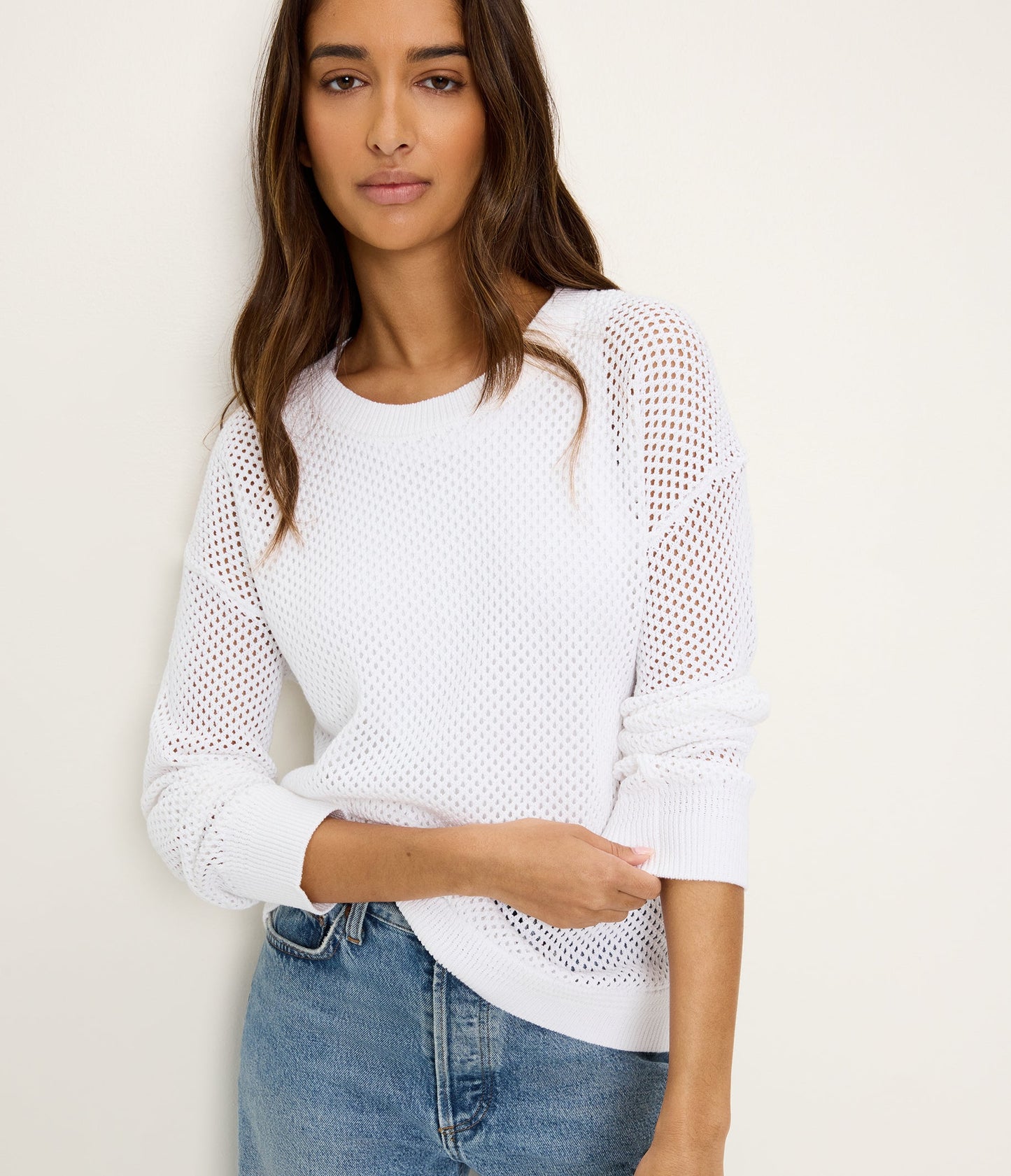 Sara L/S Mesh Stitch Pullover