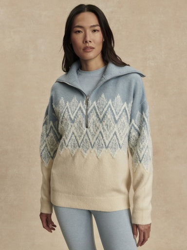 hedda fairisle half zip