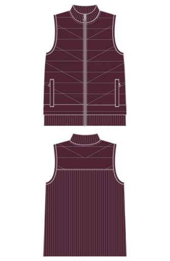 slvless quilted front full zip sweater vest