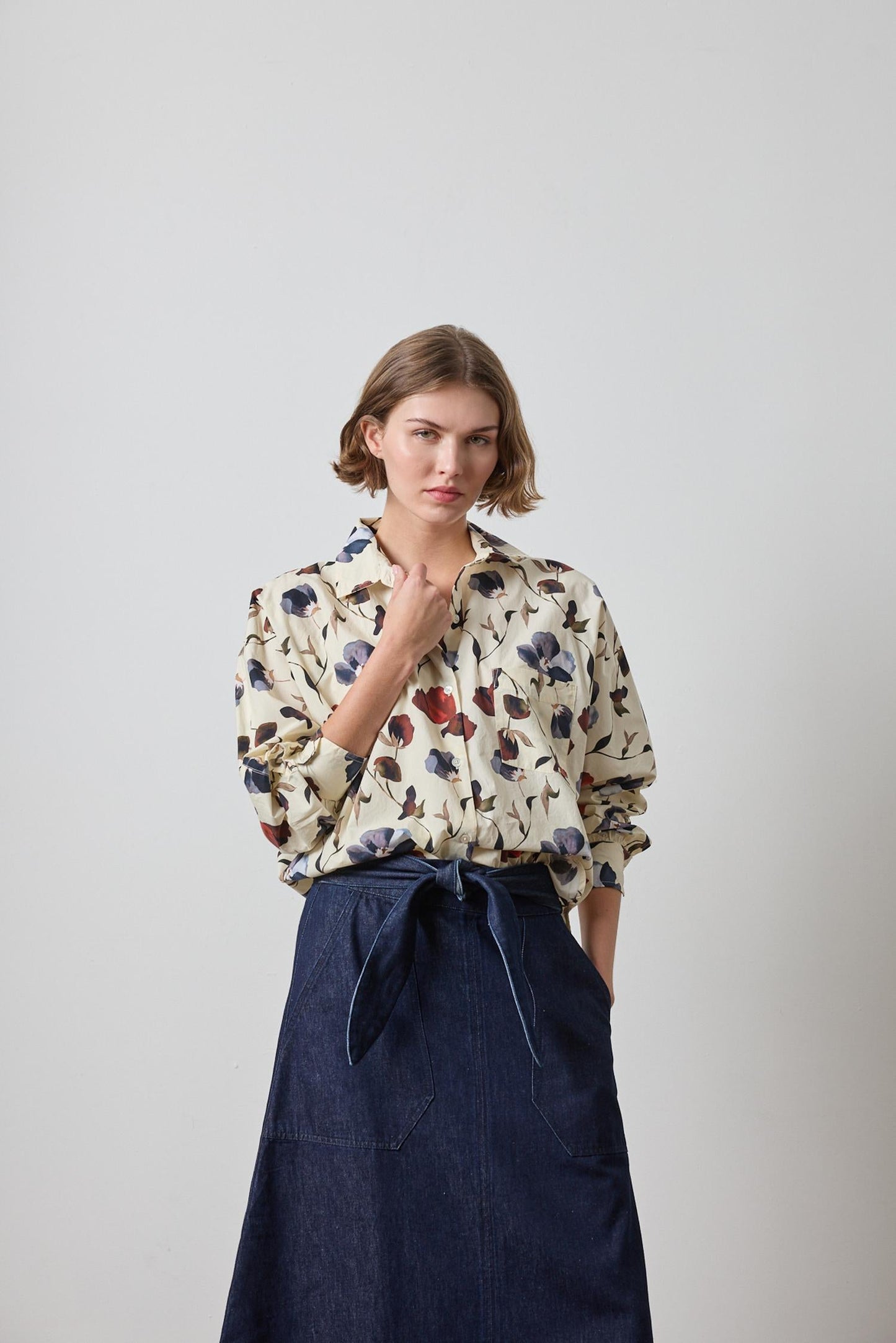 Dolman Sleeve Button Down Shirt