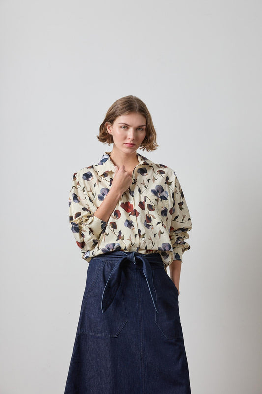 Dolman Sleeve Button Down Shirt