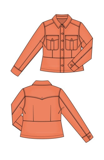 peplum hem trucker jacket