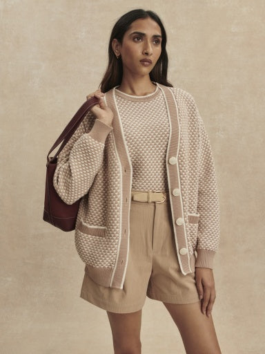 tarran stitch knit cardigan