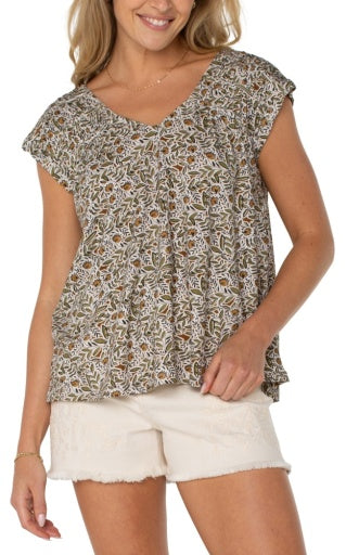 short slv dolman tie back knit top