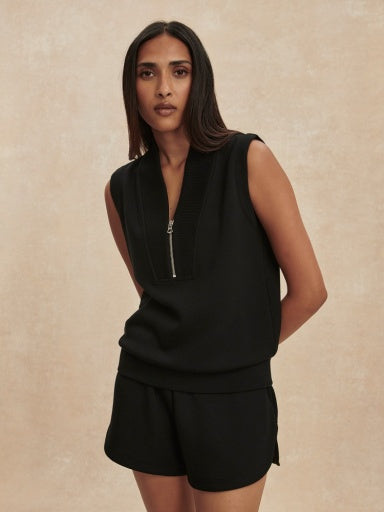 beau sleeveless half zip