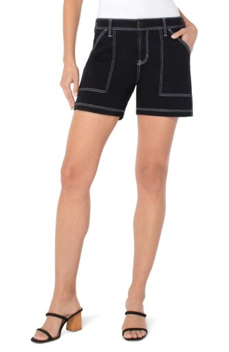 contrast stitch utility short 4in inseam