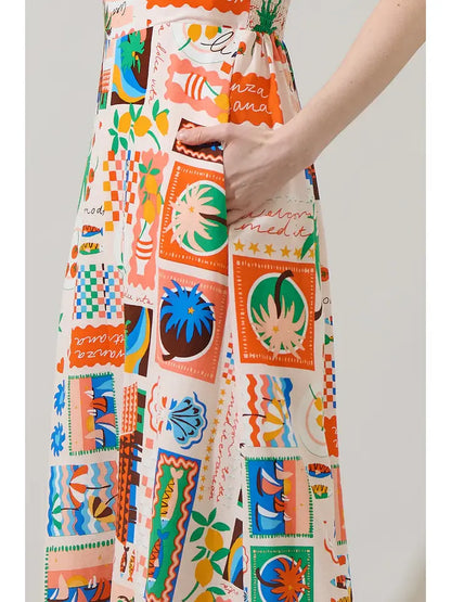 Lumy Mix Vin Smocked Maxi Dress