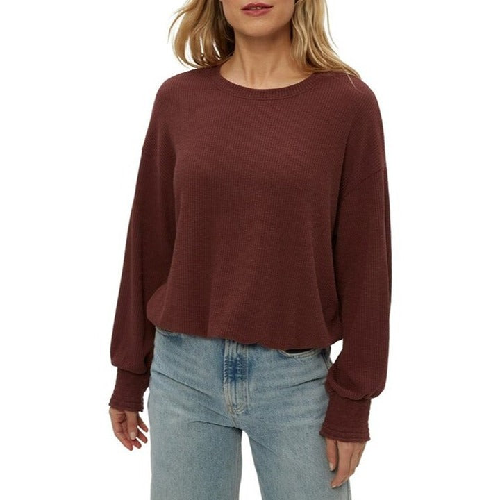 Tia Ribbed Crew Neck Sweatshirt