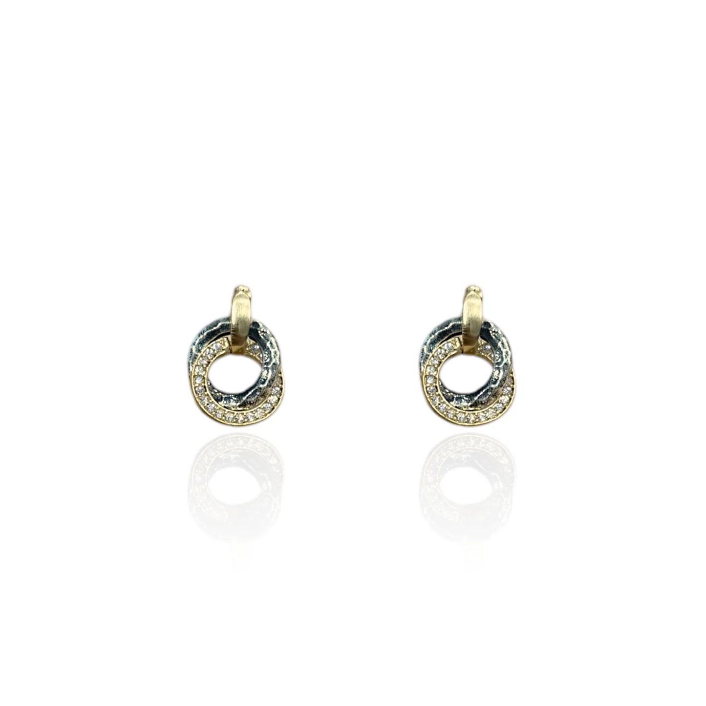 Mixed Metal Mini Trinity Earrings