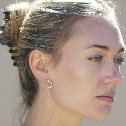 Mixed Metal Mini Trinity Earrings