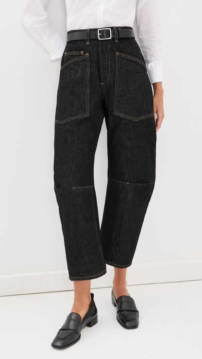 Beau Seamed Crescent Raw Jean