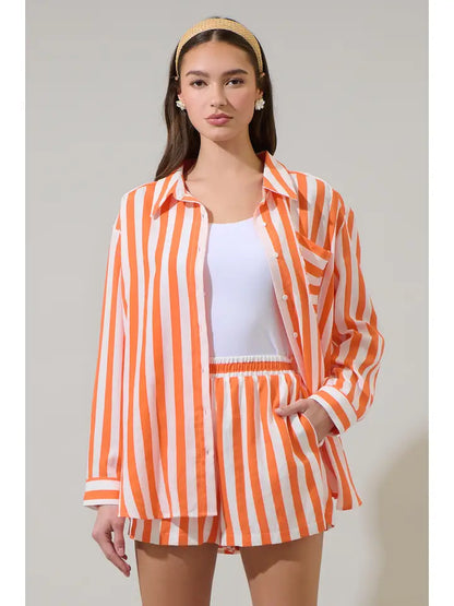 Valera Striped Dalton Boyfriend Button Down Shirt