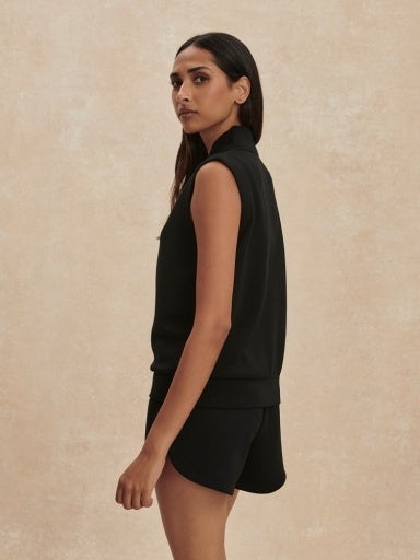 beau sleeveless half zip